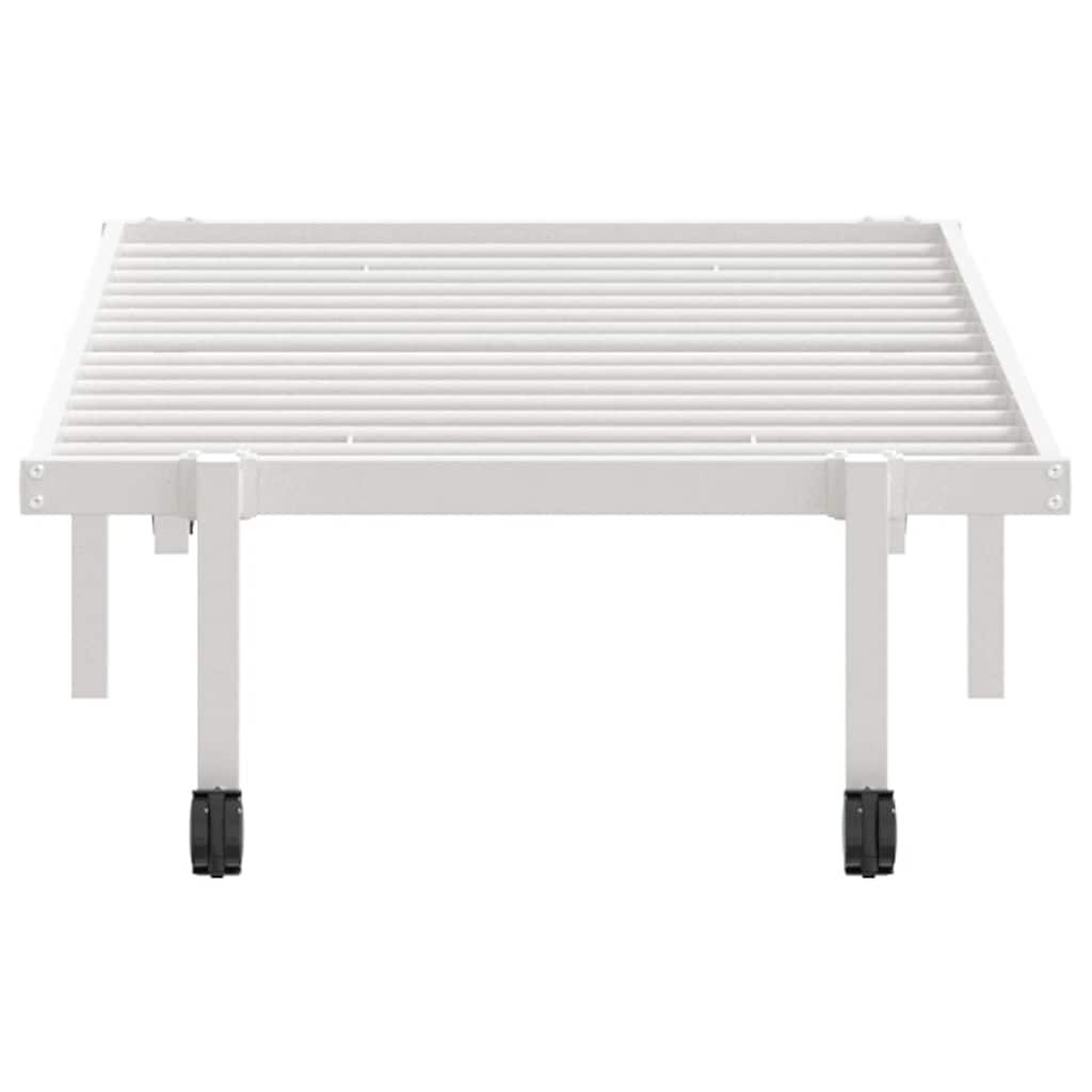 Rama łóżka bez materaca składana biała 80×200 cm stalowa - obrazek 3