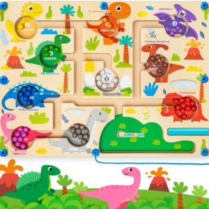 Magnetyczna Gra Labirynt Dinozaur Montessori Dla Dzieci 2-5 Lat