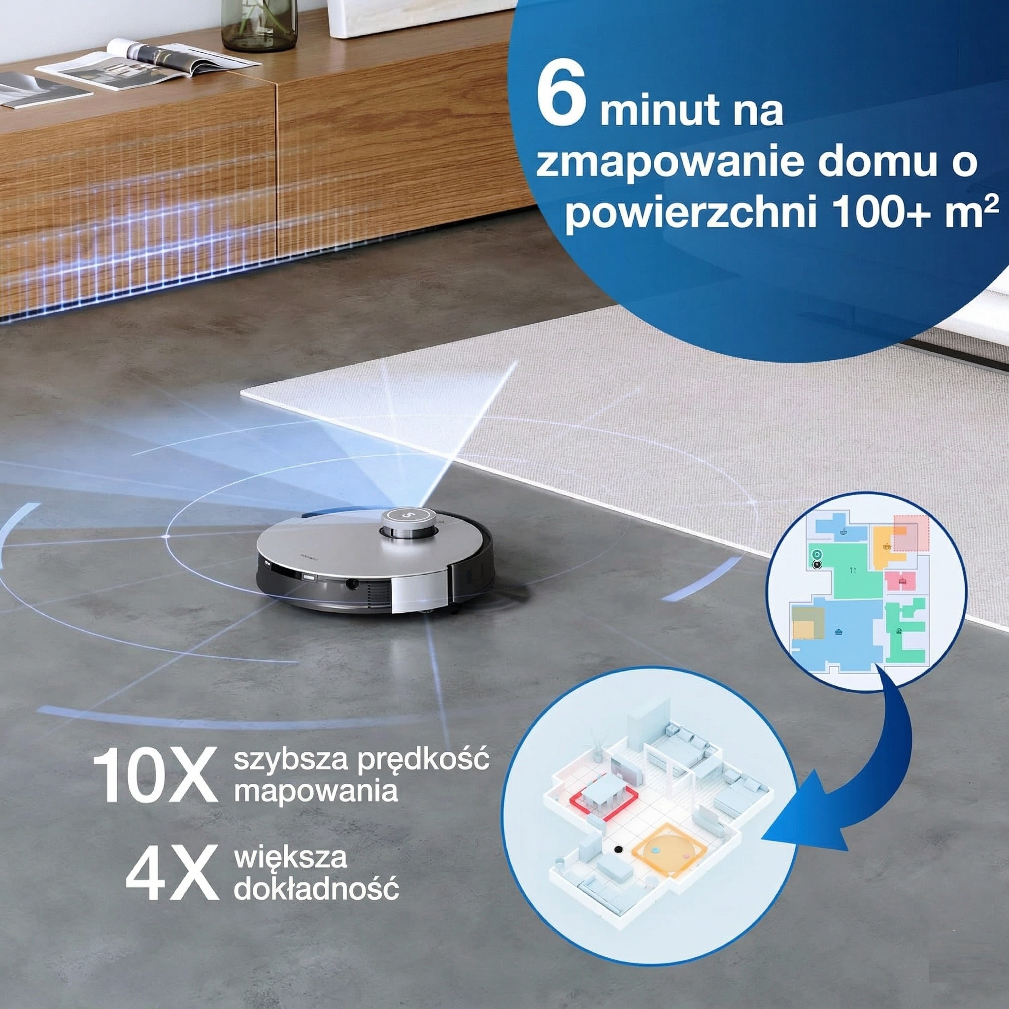 Robot Odkurzająco-Mopujący ze Stacją Czyszczącą 3w1 ECOVACS DEEBOT X1 TURBO - obrazek 2