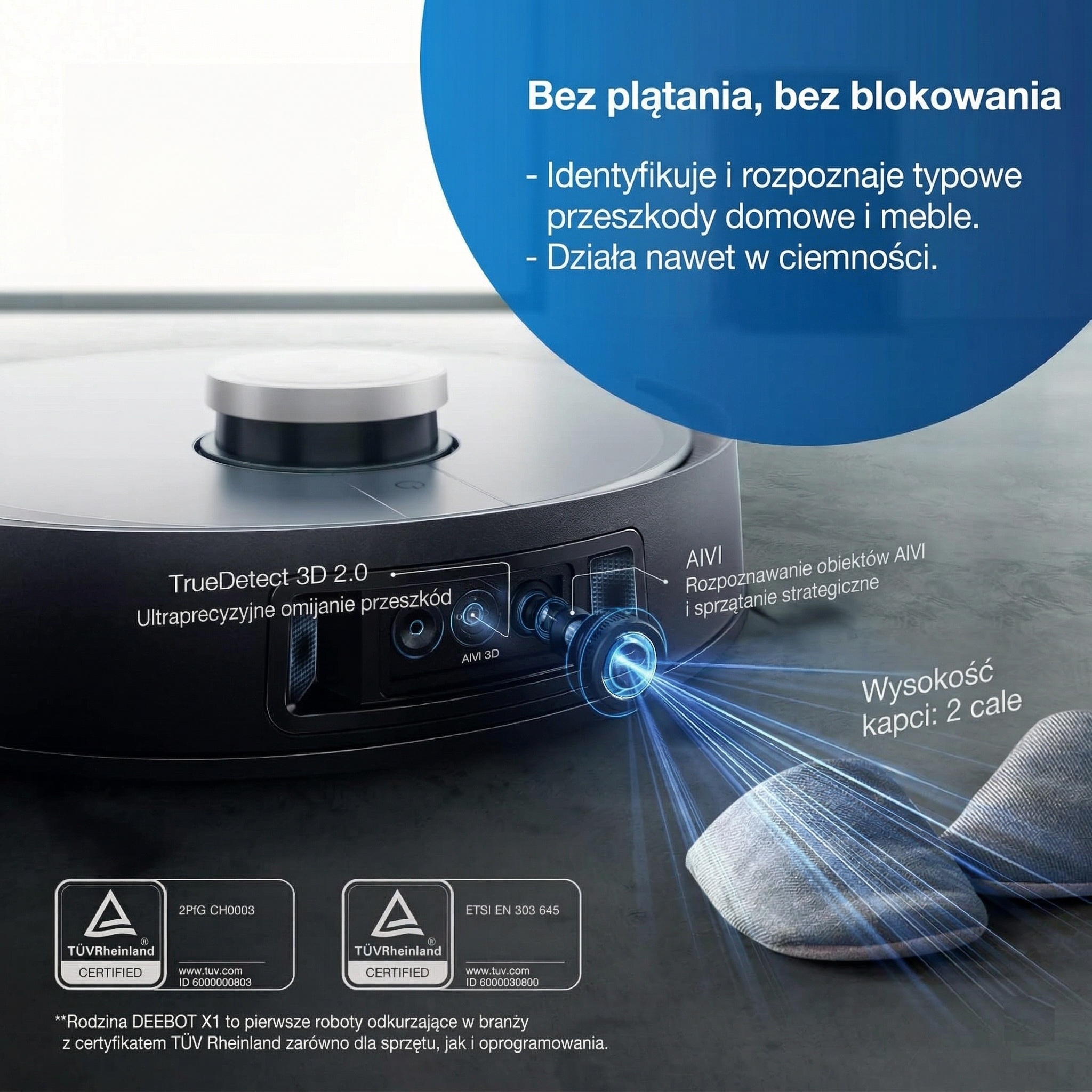 Robot Odkurzająco-Mopujący ze Stacją Czyszczącą 3w1 ECOVACS DEEBOT X1 TURBO - obrazek 10
