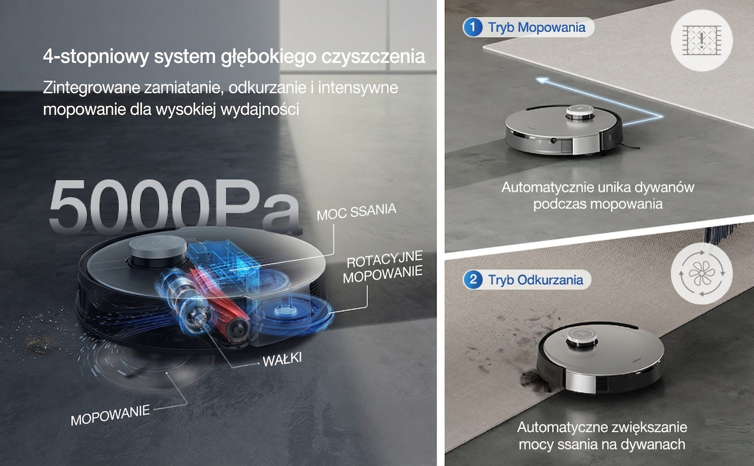Robot Odkurzająco-Mopujący ze Stacją Czyszczącą 3w1 ECOVACS DEEBOT X1 TURBO - obrazek 13